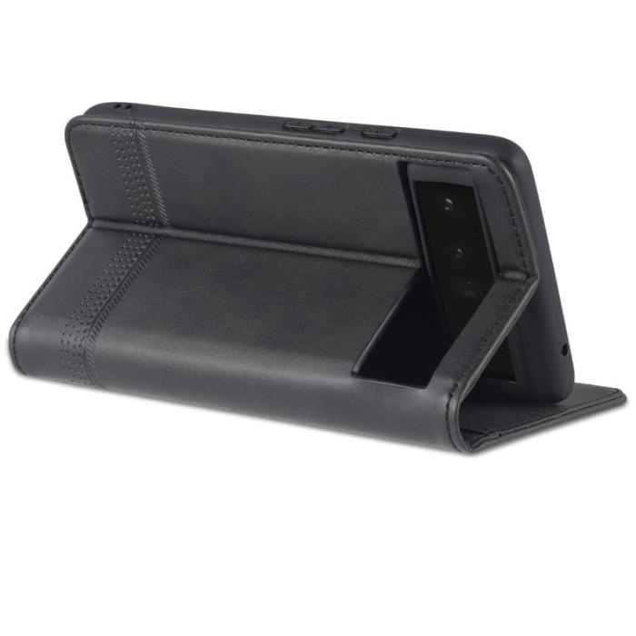 AZNS - AZNS Google Pixel 6 Fodral - Praktisk Flip Design PU Läder - Svart