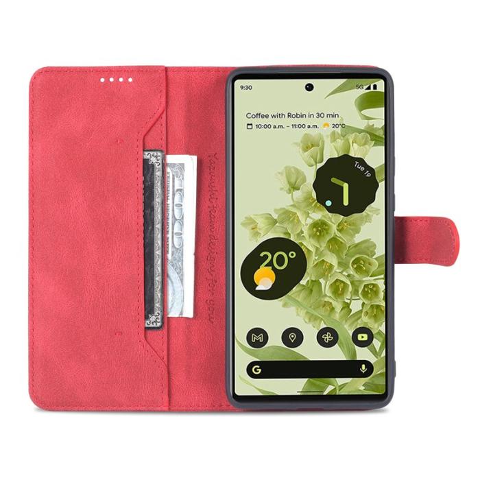 AZNS - AZNS Google Pixel 6 Pro Fodral TPU+PU Läder - Röd