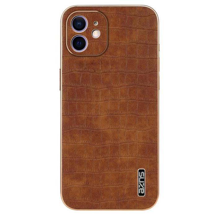 AZNS - AZNS iPhone 11 Fodral Anti-Drop Krokodil PU+TPU - Brun