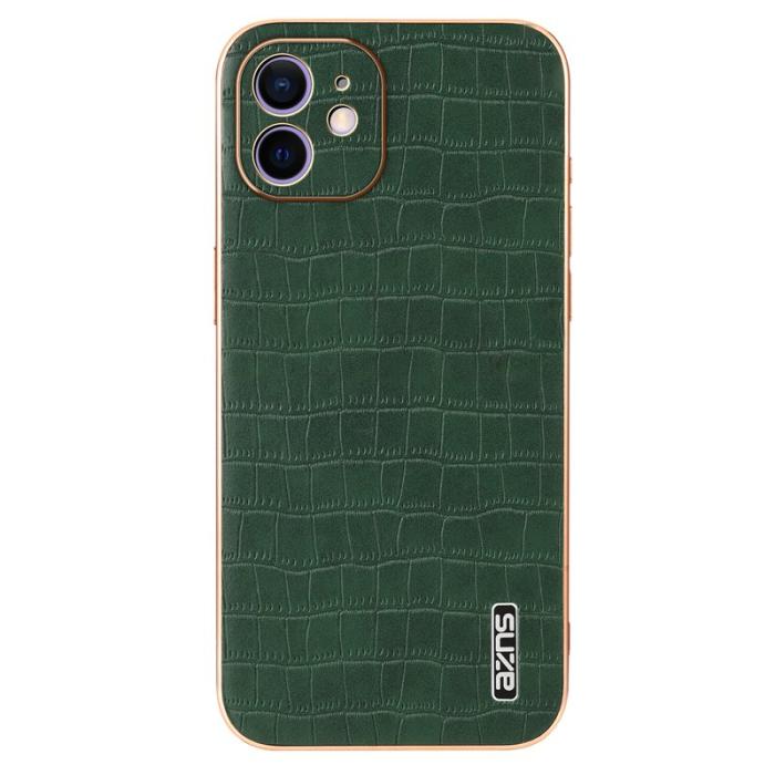 AZNS - AZNS iPhone 11 Fodral Anti-Drop Krokodil PU+TPU - Grön
