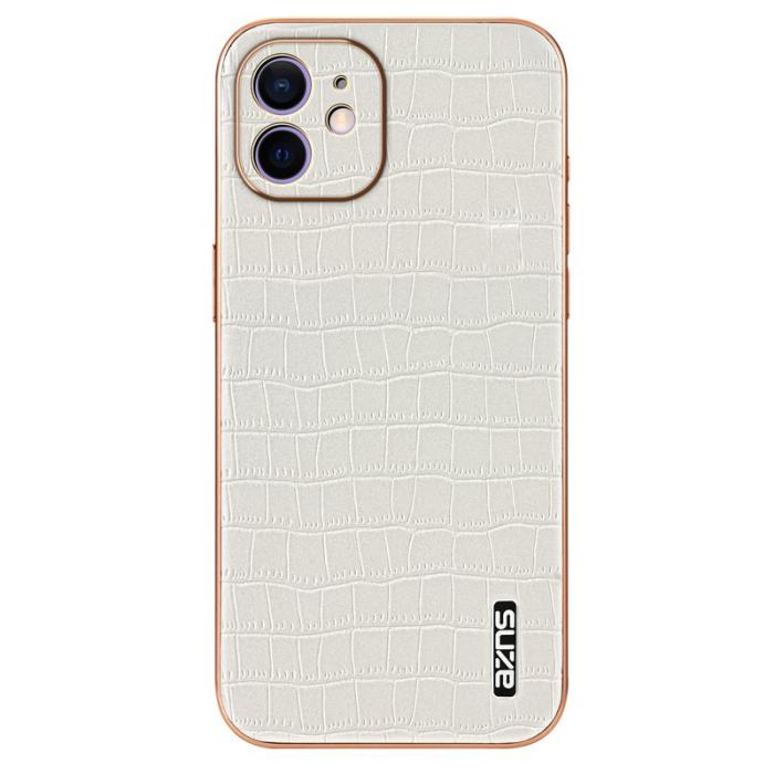 AZNS - AZNS iPhone 11 Fodral Anti-Drop PU+TPU - Krokodilstruktur - Vit