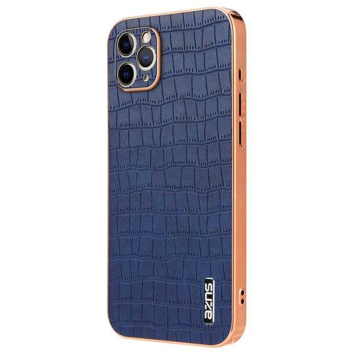 AZNS - AZNS iPhone 11 Pro Max Fodral Crocodile PU+TPU - Blå