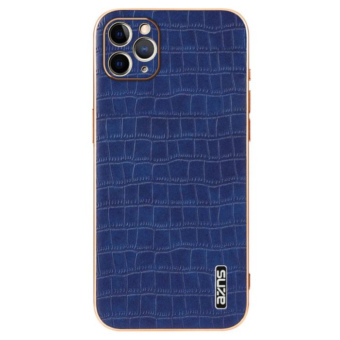 AZNS - AZNS iPhone 11 Pro Max Fodral Crocodile PU+TPU - Blå