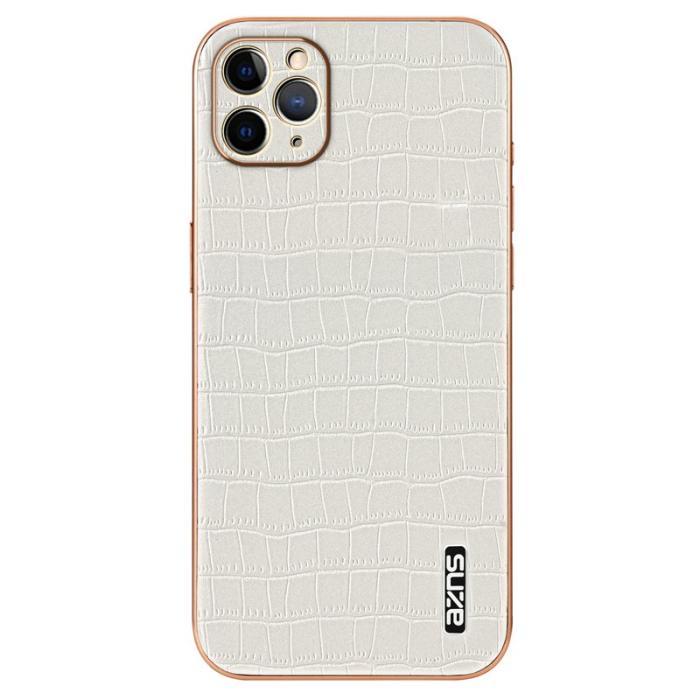 AZNS - AZNS iPhone 11 Pro Max Fodral Crocodile PU+TPU - Vit