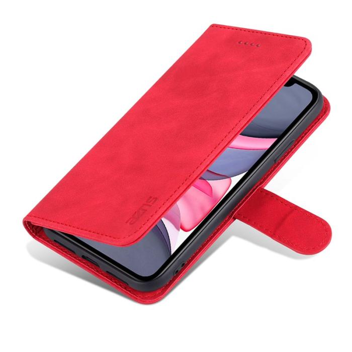 AZNS - AZNS iPhone 12/12 Pro Skal PU Läder - Röd