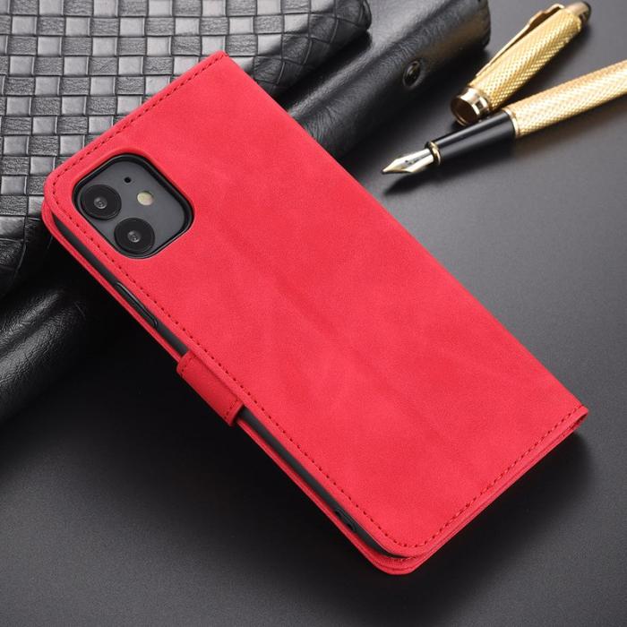 AZNS - AZNS iPhone 12/12 Pro Skal PU Läder - Röd