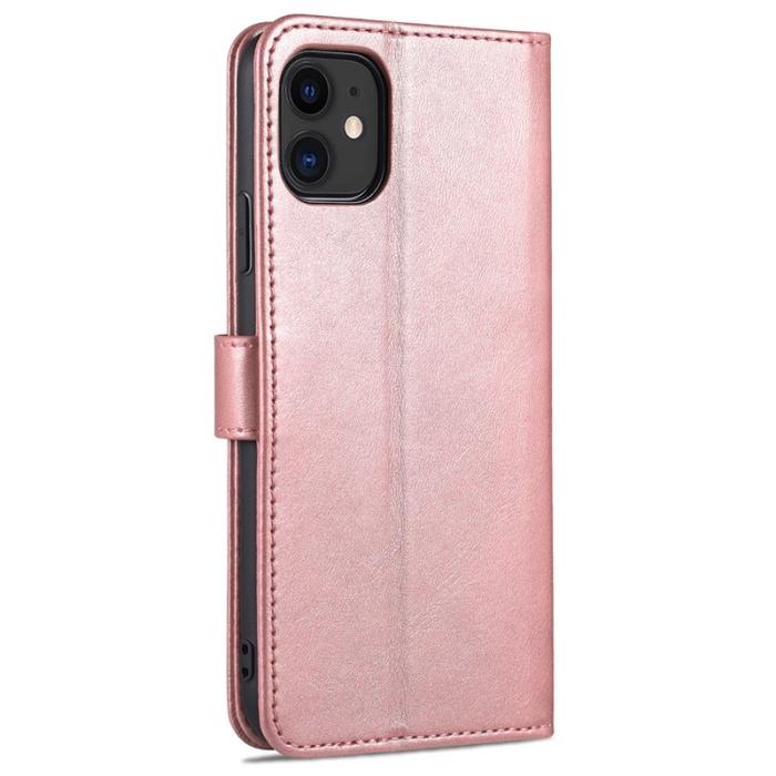 AZNS - AZNS iPhone 12/12 Pro Skal - PU Läder - Ställfunktion - Rosa