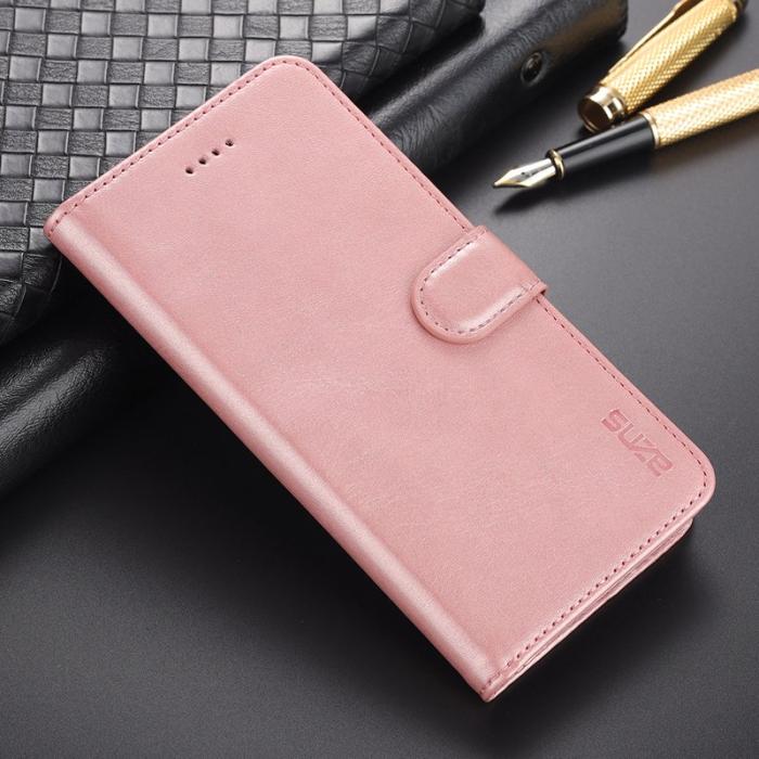 AZNS - AZNS iPhone 12/12 Pro Skal - PU Läder - Ställfunktion - Rosa