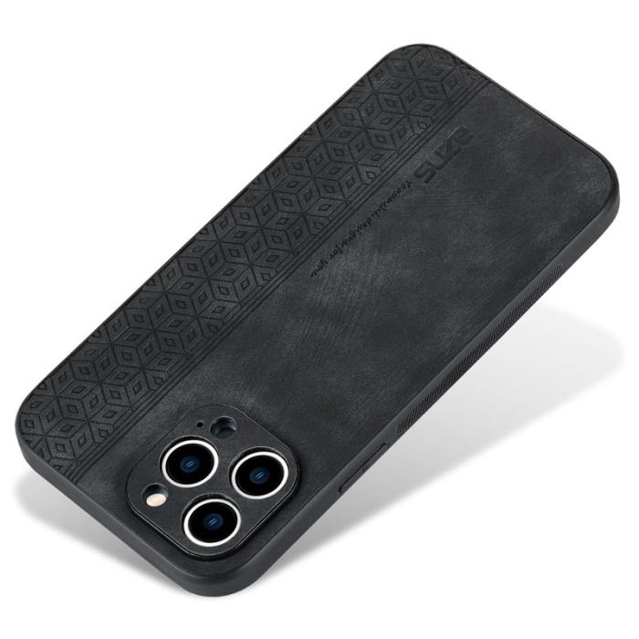 AZNS - AZNS iPhone 12 Pro Max Fodral Slim Fit PU Läder - Svart