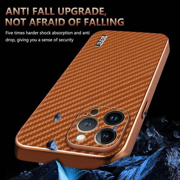 AZNS - AZNS iPhone 13 Pro Fodral Electroplating Kolfiber PU+TPU - Svart