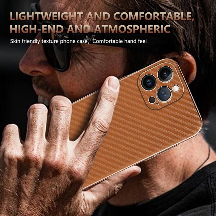 AZNS - AZNS iPhone 13 Pro Fodral Electroplating Kolfiber PU+TPU - Svart