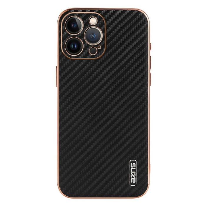 AZNS - AZNS iPhone 13 Pro Max Fodral - Elektroplätering Kolfiber PU+TPU - Svart