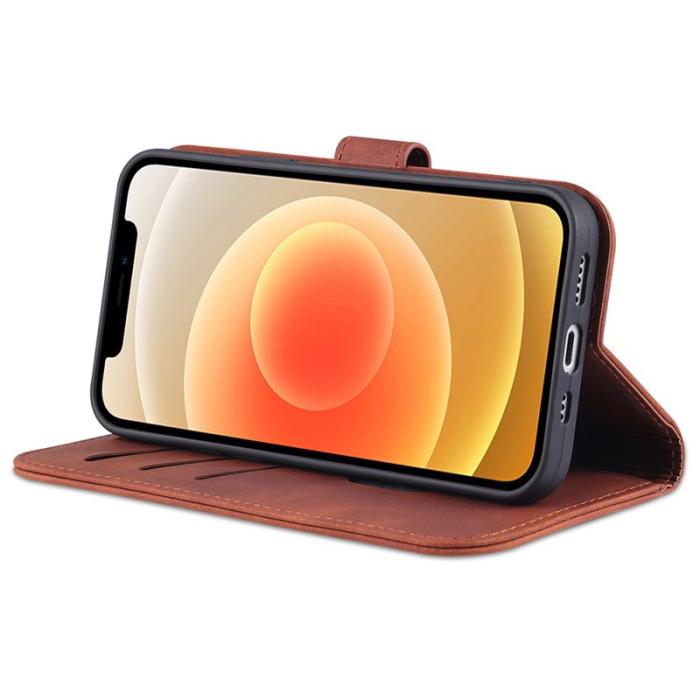 AZNS - AZNS iPhone 13 Pro Skal PU Läder Fodral - Röd