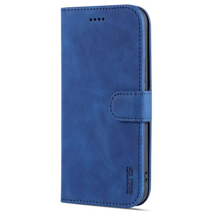 AZNS - AZNS iPhone 13 Skal PU Läder Folio Flip Wallet - Blå