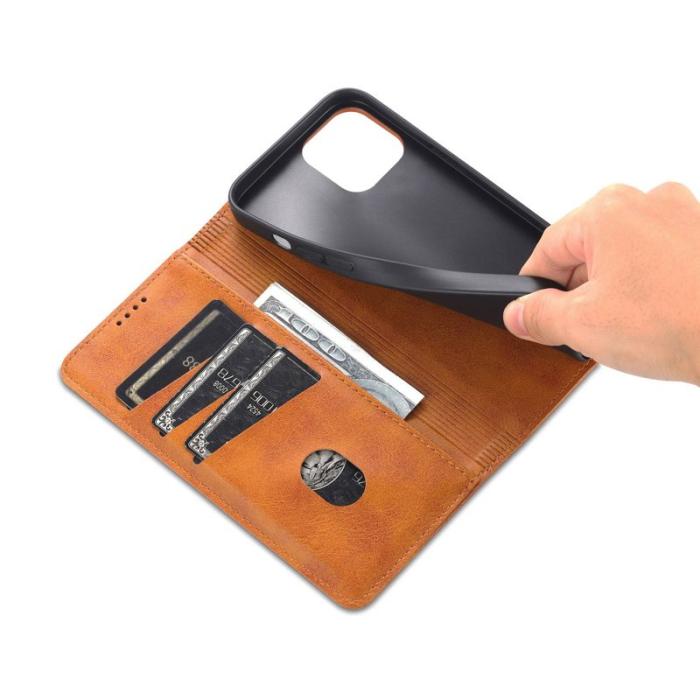 AZNS - AZNS iPhone 14 Fodral PU Läder - Brun - Anti-drop Wallet Style