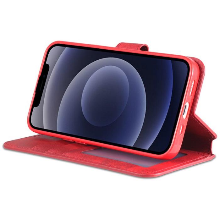 AZNS - AZNS iPhone 14 Fodral PU Läder - Röd