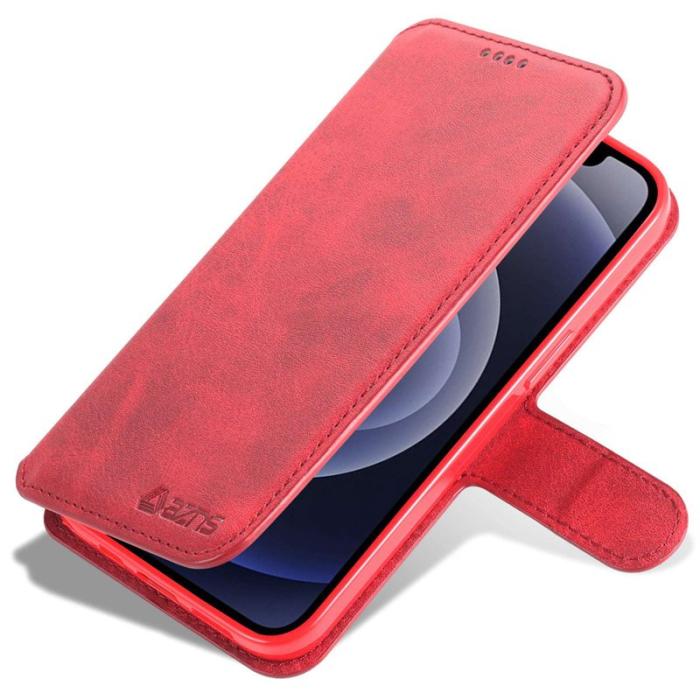 AZNS - AZNS iPhone 14 Fodral PU Läder - Röd