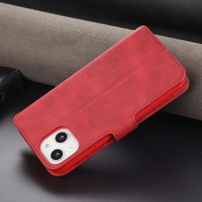 AZNS - AZNS iPhone 14 Fodral PU Läder - Röd