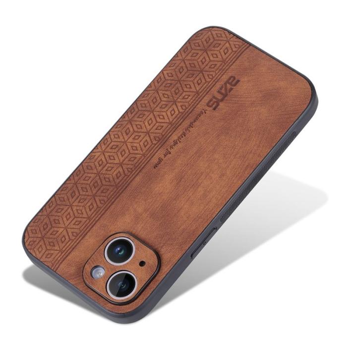 AZNS - AZNS iPhone 14 Fodral Ultra Slim PU Läder - Brun