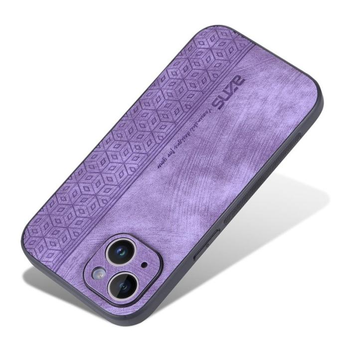 AZNS - AZNS iPhone 14 Fodral Ultra Slim PU Läder - Lila