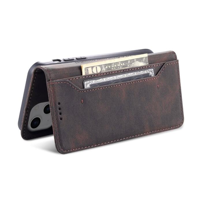 AZNS - AZNS iPhone 14 Plus Fodral i PU-läder - Brun - Anti-fall och skydd