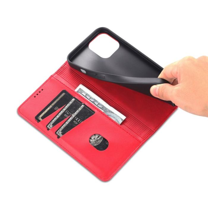 AZNS - AZNS iPhone 14 Plus Fodral PU Läder - Röd