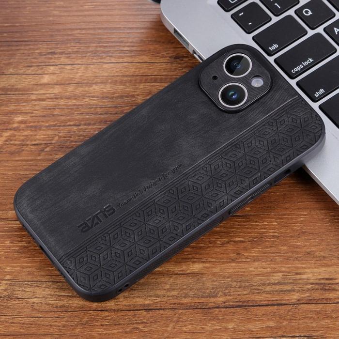 AZNS - AZNS iPhone 14 Plus Fodral - Scratch-resistant PU Läder - Svart