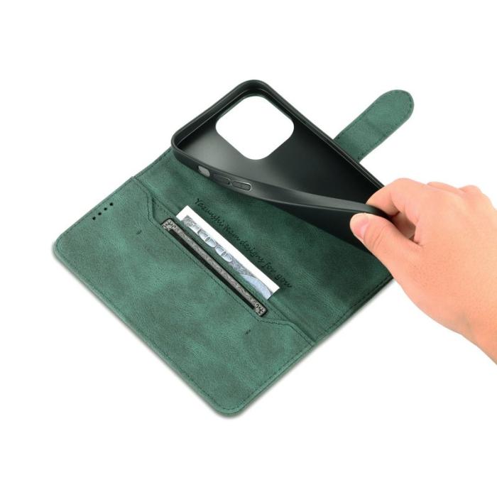 AZNS - AZNS iPhone 14 Pro Fodral i PU-läder - Grön