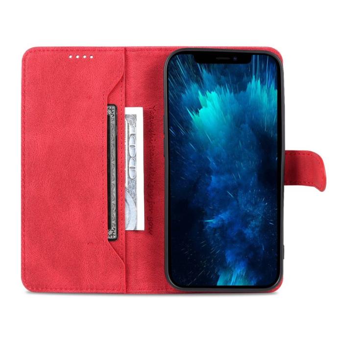 AZNS - AZNS iPhone 14 Pro Fodral i PU-läder - Röd