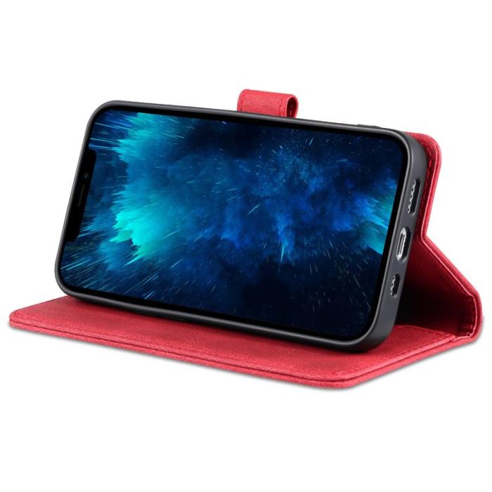 AZNS - AZNS iPhone 14 Pro Fodral i PU-läder - Röd