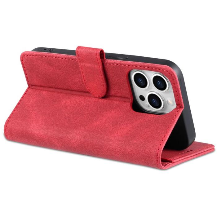 AZNS - AZNS iPhone 14 Pro Fodral i PU-läder - Röd