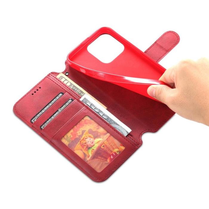 AZNS - AZNS iPhone 14 Pro Fodral i PU-läder - Röd Full Protection