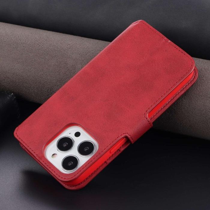 AZNS - AZNS iPhone 14 Pro Fodral i PU-läder - Röd Full Protection