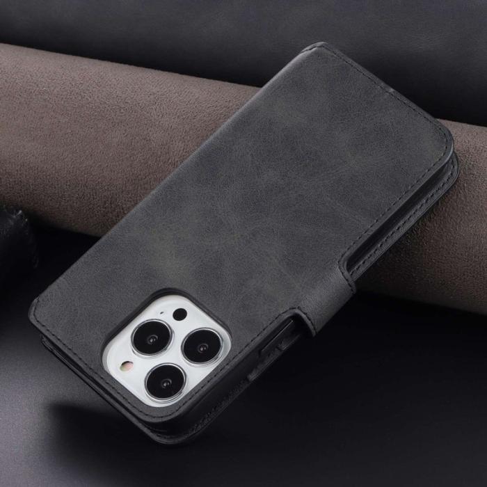 AZNS - AZNS iPhone 14 Pro Fodral - PU Läder - Full Skydd - Svart