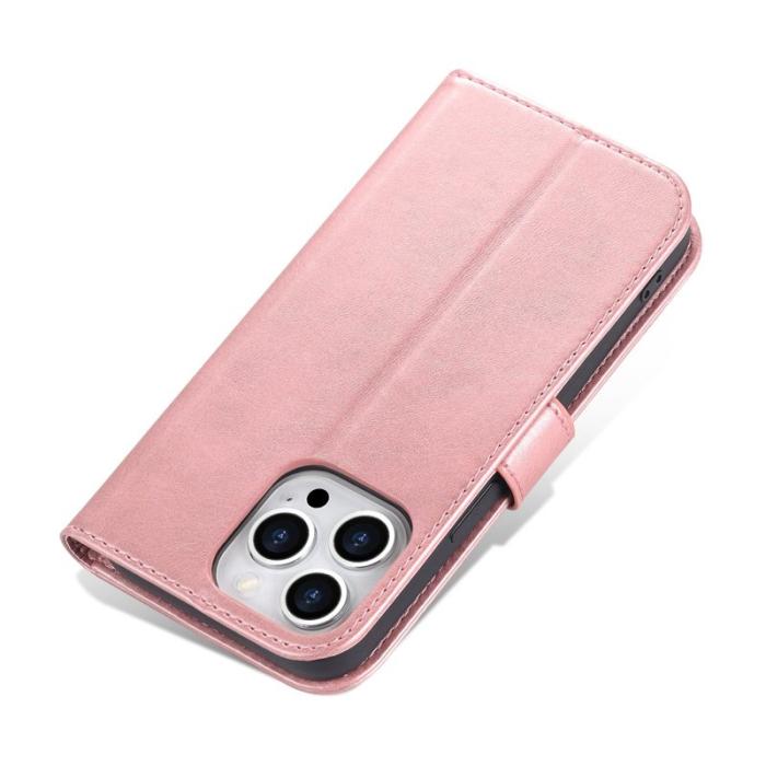 AZNS - AZNS iPhone 14 Pro Fodral PU Läder - Stötabsorberande - Roséguld