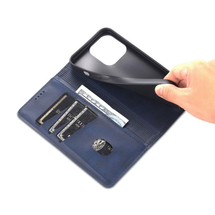 AZNS - AZNS iPhone 14 Pro Max Fodral PU Läder - Blå