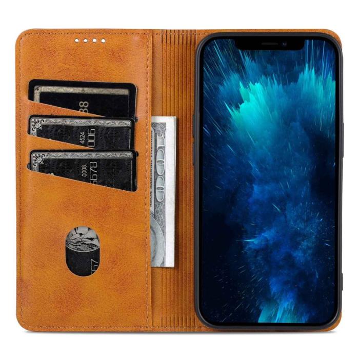 AZNS - AZNS iPhone 14 Pro Max Fodral PU Läder - Brun