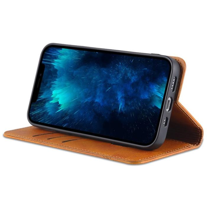 AZNS - AZNS iPhone 14 Pro Max Fodral PU Läder - Brun