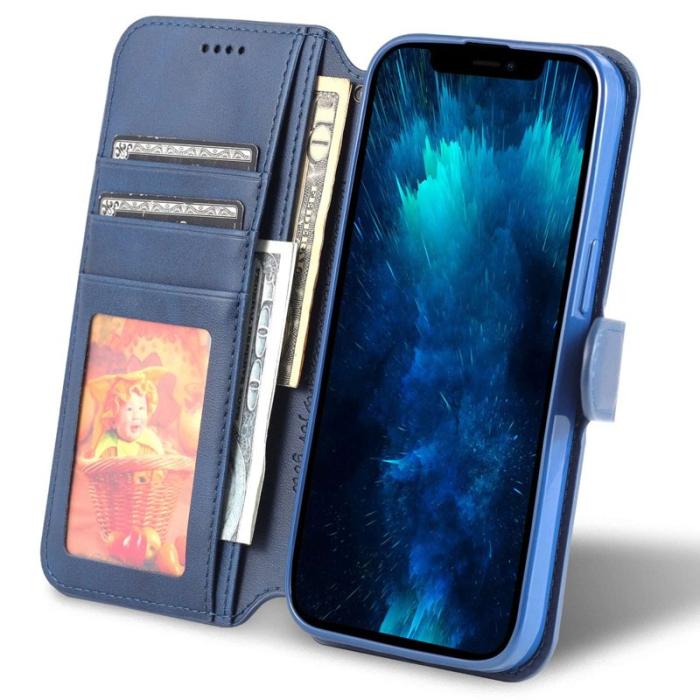AZNS - AZNS iPhone 14 Pro Max Fodral - PU läder - Stöd - Blå