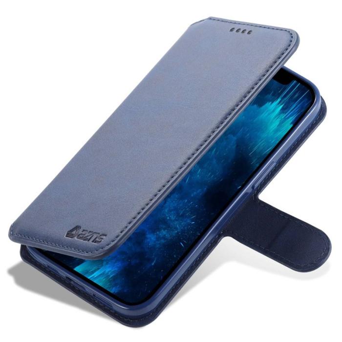 AZNS - AZNS iPhone 14 Pro Max Fodral - PU läder - Stöd - Blå