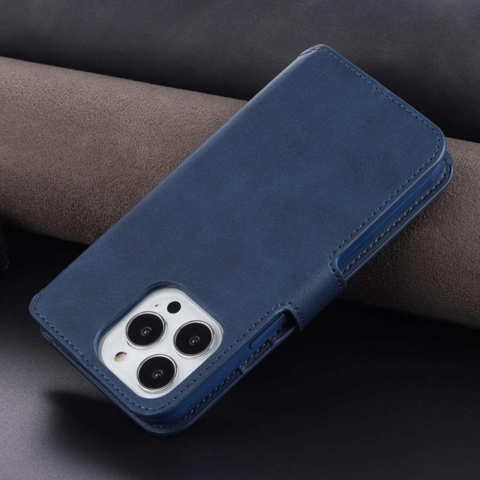 AZNS - AZNS iPhone 14 Pro Max Fodral - PU läder - Stöd - Blå