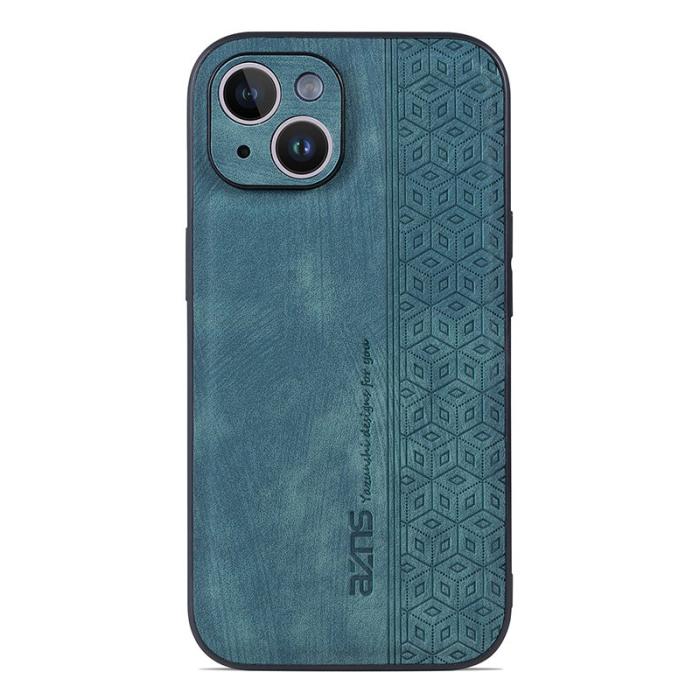 AZNS - AZNS iPhone 15 Fodral Imprinted Mönster PU Läder - Grön