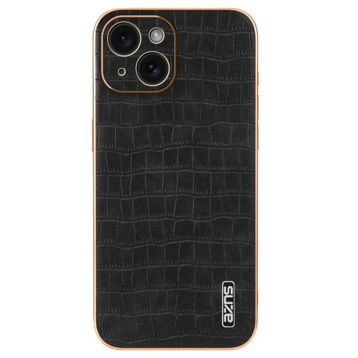 AZNS - AZNS iPhone 15 Fodral Krokodiltextur Drop-säker TPU - Svart