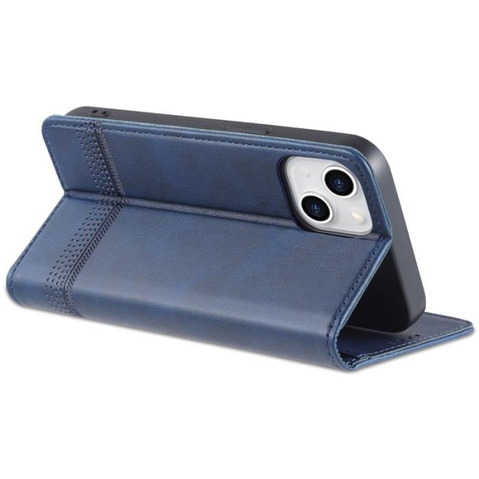 AZNS - AZNS iPhone 15 Plus Plånboksfodral Anti-scratch Konstläder - Blå