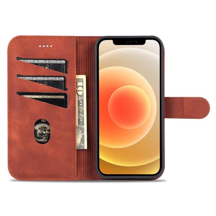 AZNS - AZNS iPhone 15 Plus Fodral Ställ Wallet Konstläder - Roséguld