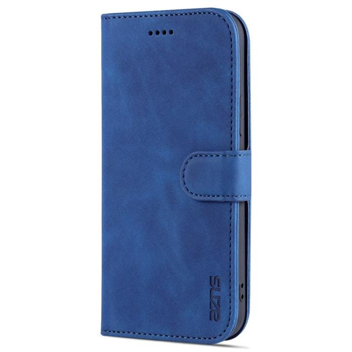 AZNS - AZNS iPhone 15 Plus Fodral Ställ Wallet PU Läder - Blå