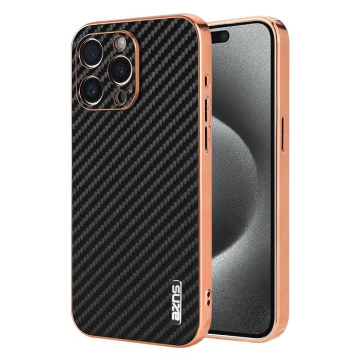 AZNS - AZNS iPhone 15 Pro Fodral Electroplating PU+TPU - Svart