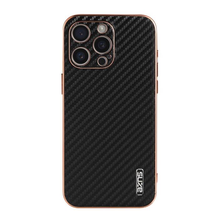AZNS - AZNS iPhone 15 Pro Fodral Electroplating PU+TPU - Svart