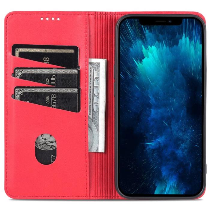 AZNS - AZNS iPhone 15 Pro Fodral i PU-läder - Full skydd - Röd