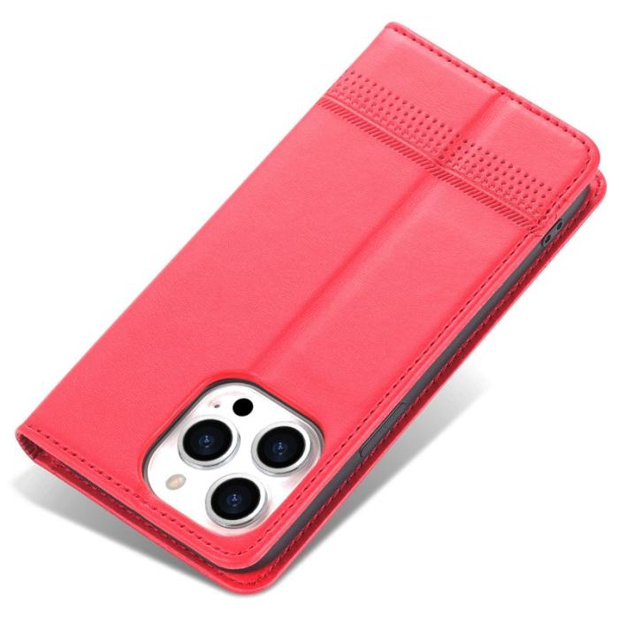 AZNS - AZNS iPhone 15 Pro Fodral i PU-läder - Full skydd - Röd